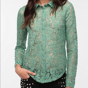 *DONATING SOON* Kimchi Blue Lace Button-down Top